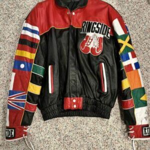 Rare Ringside Multi Country Flag Boxing Leather Jacket