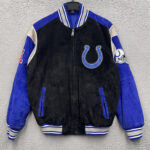 Indianapolis-Colts-Football-Suede-Leather-Zip-Up-Jacket