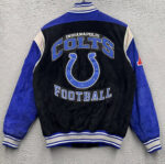 Indianapolis-Colts-Football-Suede-Leather-Zip-Up-Jacket