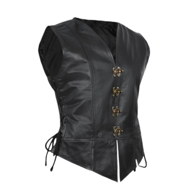 Men’s-Handmade-2-Side-Laced-Black-Leather-Vest