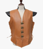 Men's-Handmade-2-Side-Laced-Tan-Leather-Vest