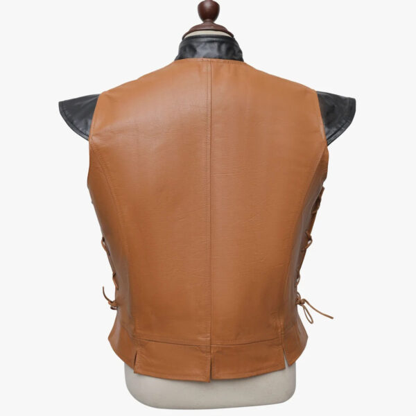 Men's-Handmade-2-Side-Laced-Tan-Leather-Vest