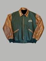 RARE Vintage Wrangler NFR Rodeo Green Brown Varsity Jacket (