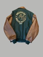 RARE Vintage Wrangler NFR Rodeo Green Brown Varsity Jacket