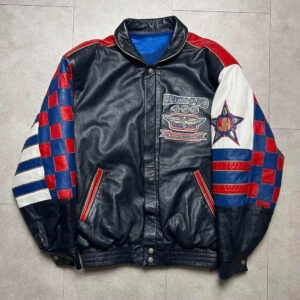 Vtg-Jeff-Hamilton-Brickyard-400-Multicolor-Leather-Jacket