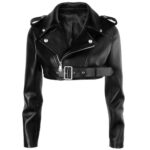 Women's-Biker-Short-Style-Black-Leather-Jacket