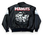 Black Charlie Brown Snoopy Peanuts Leather Jacket