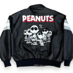 Black Charlie Brown Snoopy Peanuts Leather Jacket