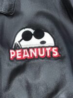 Black Charlie Brown Snoopy Peanuts Leather Jacket