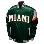 Green-NCAA-Miami-Hurricanes-Full-Snap-Satin-Jacket