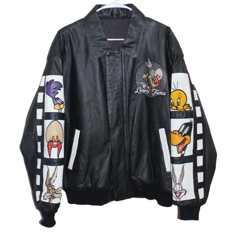Looney-Tunes-Friends-Bugs-Taz-Daffy-Tweety-Leather-Jacket-1 Looney-Tunes-Friends-Bugs-Taz-Daffy-Tweety-Leather-Jacket