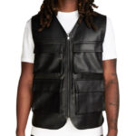 Men's-5-Flap-Pockets-Black-Leather-Vest