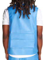 Men's-5-Flap-Pockets-Light-Blue-Leather-Vest