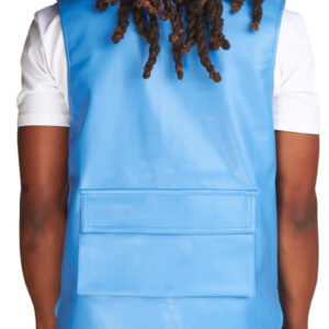 Men's-5-Flap-Pockets-Light-Blue-Leather-Vest