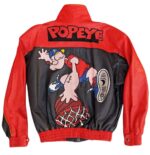 Vintage Black Red Popeye Leather Jacket