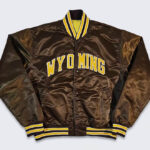 Vintage-NCAA-Wyoming-Cowboys-Brown-Satin-Jacket