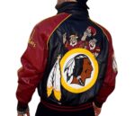 Flintstones Washington Commanders Leather Jacket
