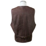 Vintage-V-Neck-Collar-Distressed-Brown-Leather-Vest