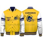 Yellow-White-NFL-LA-Rams-Carneros-Bomber-Jacket