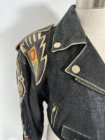 1980s Wolf Leather Biker Jacket