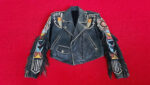 1980s Wolf Leather Biker Jacket