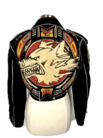 1980s Wolf Leather Biker Jacket