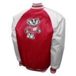 Red-Gray-NCAA-Wisconsin-Badgers-Full-Snap-Satin-Jacket