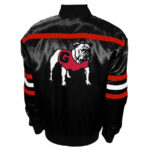 Front View Of Georgia Bulldogs Satin Jacket Logo eye graphic