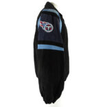 Right Side View Of Tennessee Titans Suede Leather Jacket Embroidery Logo on Arm.