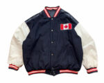 Front View Of Canada Flag Varsity Jacket Featuring in Canada Flag Logo on Chest