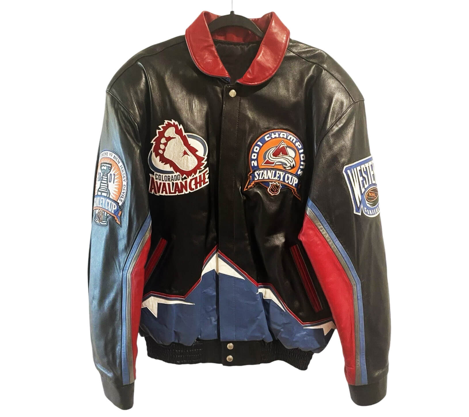 Colorado Avalanche Jeff Hamilton 2001 Champions Leather Jacket
