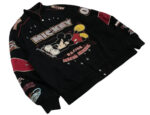 Right sleeve close-up of Mickey Racing Across America bomber jacket showcasing racing across America patch detail.