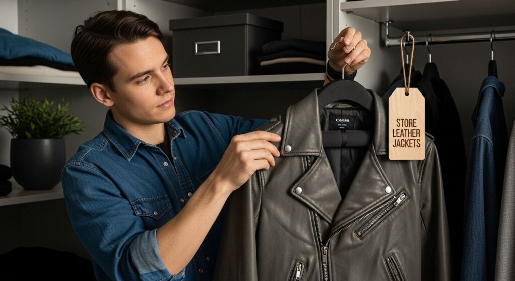 leather jacket storage