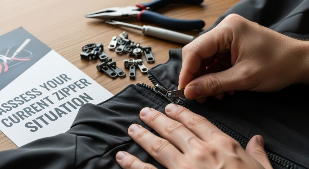 fixing jacket zipper