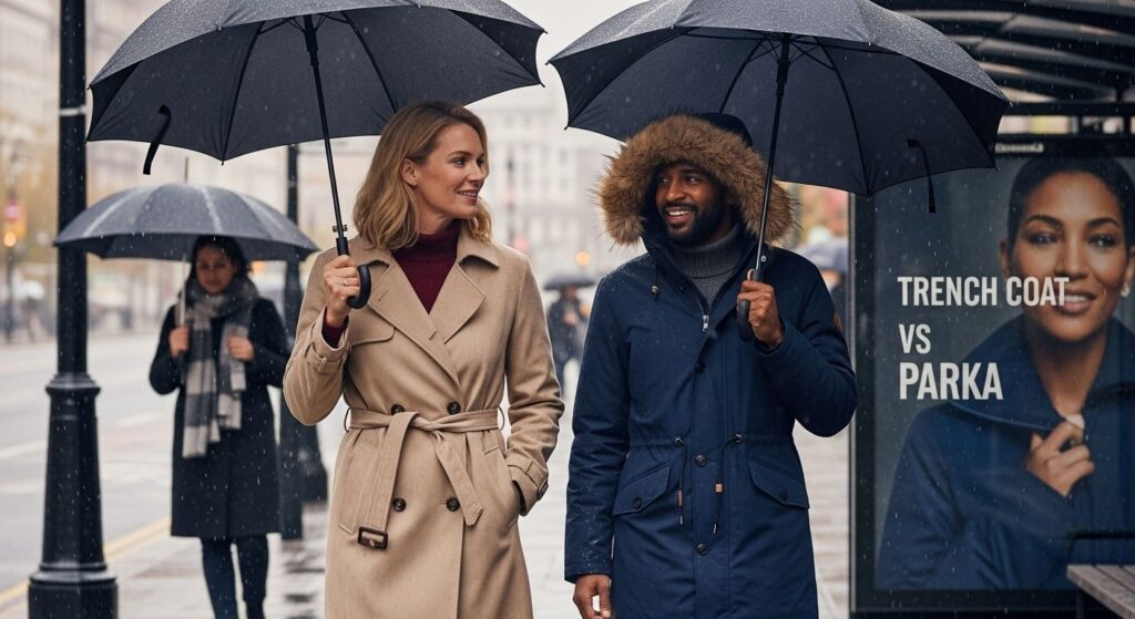 trench coat parka comparison