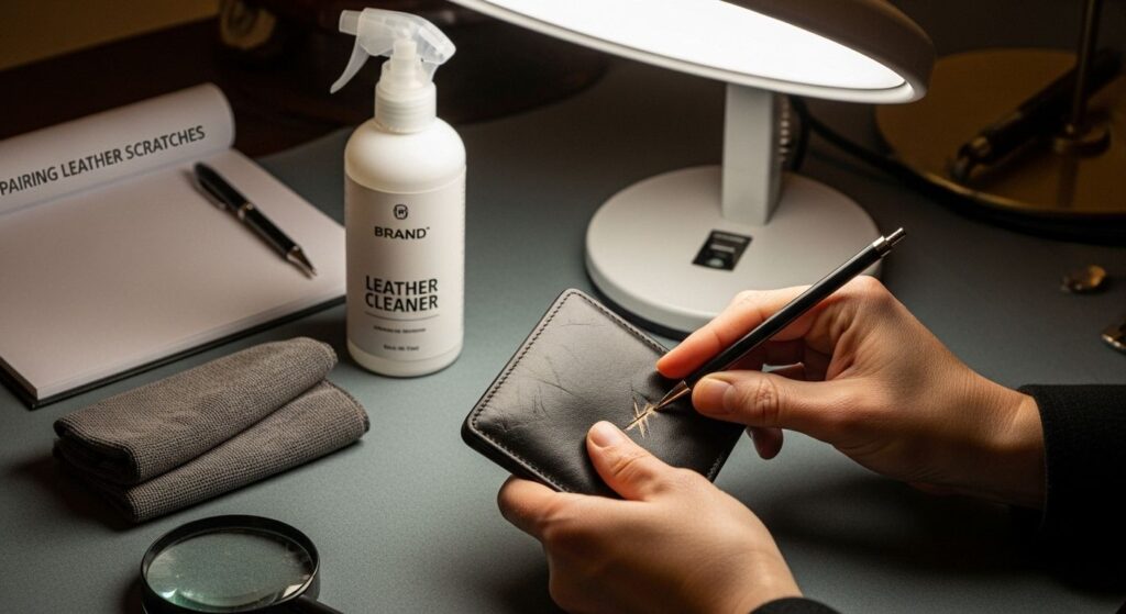 repairing leather scratches