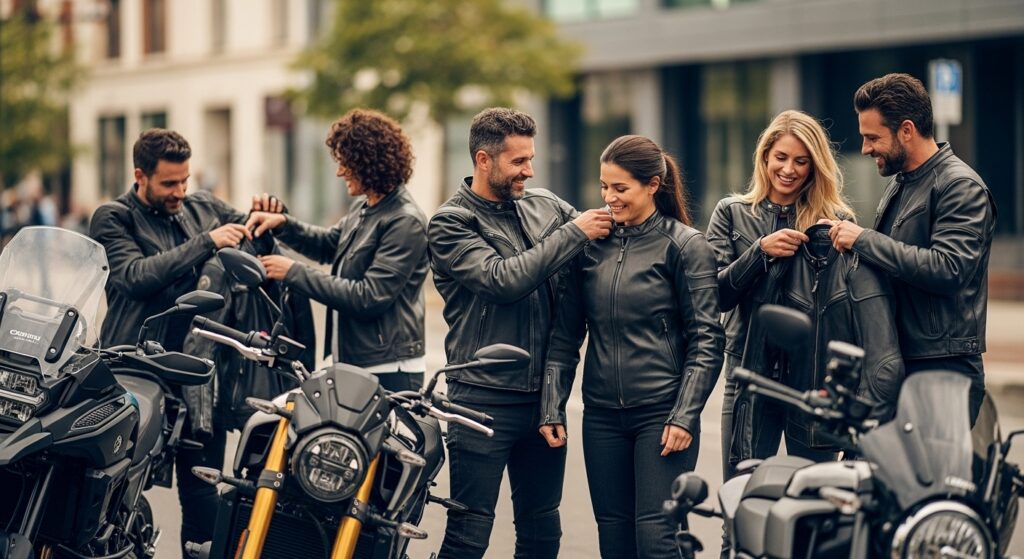 biker leather jackets, motorcycle riders, 2025 fashion