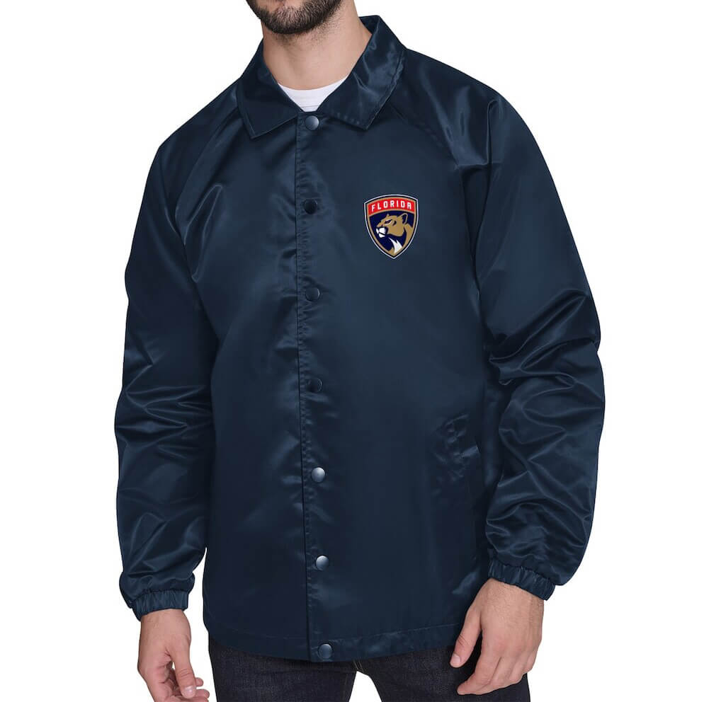 Navy Florida Panthers Retro Jacket (Front) Navy Florida Panthers Retro Jacket (Front)