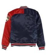 Navy Red Florida Panthers Hometown Satin Jacket (Back)