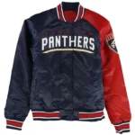 Navy Red Florida Panthers Hometown Satin Jacket Front