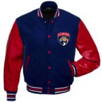 Navy Red Florida Panthers Varsity Jacket (Front)