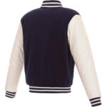 Navy White Florida Panthers Varsity Jacket (Back)