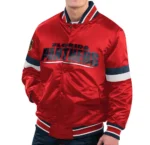 Red Florida Panthers Home Game Satin Jacket (Front)
