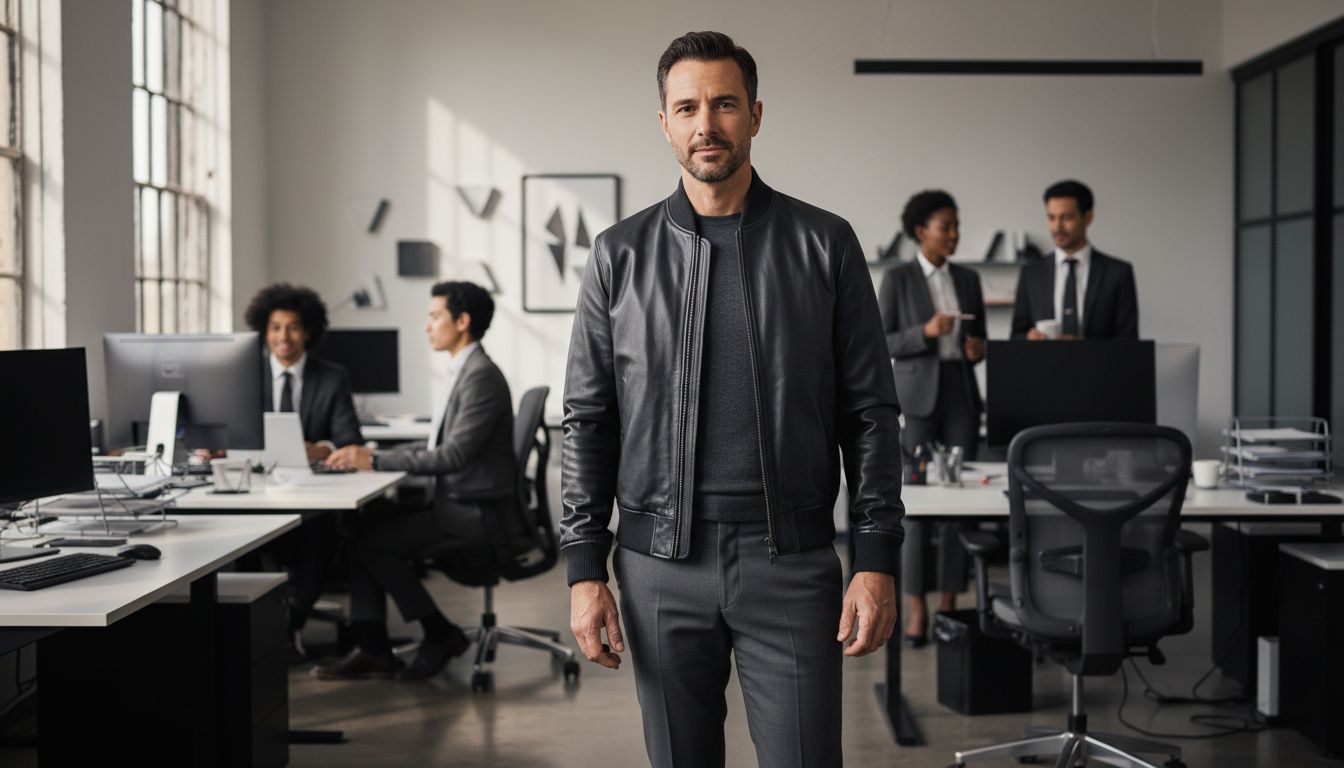 bomber leather jacket professional