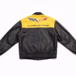 Corvette C6 Black Yellow Leather Jacket (Back)