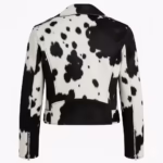Cowhide Hair-On Black Biker Leather Jacket Back