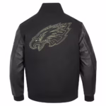 Philadelphia Eagles Black Gold Varsity Jacket Back