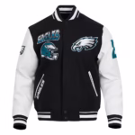 Philadelphia Eagles Turn It Up Varsity Jacket (Front)