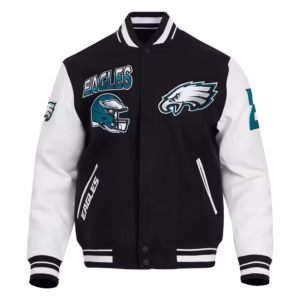 Philadelphia Eagles Turn It Up Varsity Jacket (Front)