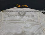 Pittsburgh Pirates White Satin Jacket Back Side view with Shoulder Measurement